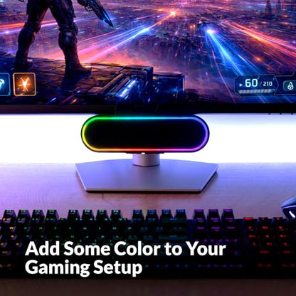Cyber Acoustics USB Speaker Bar with LED Lights (CA-2890GX) – USB Powered Speaker Bar for PC and Mac, Dynamic LED Lights Sync to Music, Clamps to Monitors up to 1.5 Inches, Great for Music and Gaming - style: USB & LED