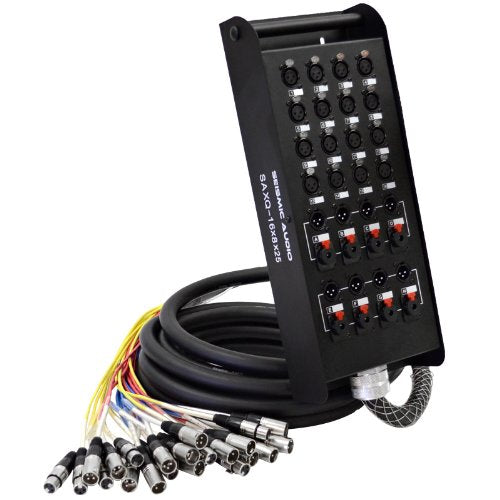 Seismic Audio - SAXQ-16x8x25 - 16 Channel 25' XLR Snake Cable with XLR and 1/4" Returns on the Box - size: 25 Foot - 16 Send x 8 Return