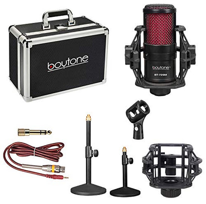 Boytone, Professional Cardioid Studio Recording Mic 25mm Diaphragm USB Microphone Streaming Vocal Recording, Podcasting Condenser Microphone for PC and Mac, Quality Sound (BT-72SM)