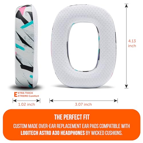 WC Freeze A30 - Cooling Gel Earpads for Logitech Astro A30 - color: 90's White