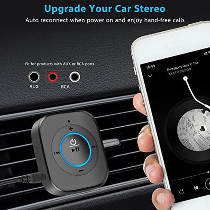 iDIGMALL Bluetooth 5.4 Receiver, AUX Wireless Audio Adapter for Car Speaker | Built-in Noise Cancelling Mic for Hands-Free Calls, 3.5mm AUX for Home Stereo Wired Headphones, 20Hrs Playtime, Multi-Point - color: J207
