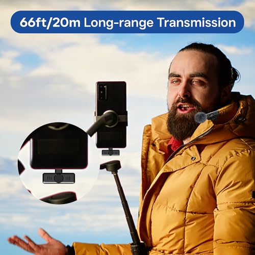 Wireless Lavalier Microphone 2 Pack Small Lapel mic for iPhone Android with Noise Reduction Lavalier Lapel Mics Mics for Interview Podcast YouTube TikTok Vlog - color: USB-C(androids）