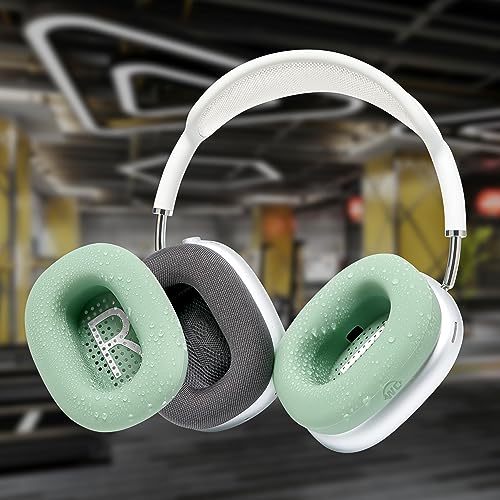 WC SweatZ Max - Patented Silicone Sweat Covers for AirPods Max 1 | Made by Wicked Cushions | (Does Not Fit AirPods Max 2). Sweatproof, Full Earpad Protection | Green - color: Green
