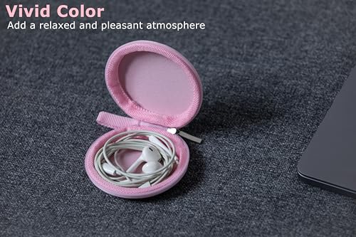 Ginsco Mini-Portable Hard Shell Earbuds Case for Apple EarPods Headphones USB-C Wired Ear Buds/Skullcandy Jib Wired Earbuds, Travel Case for Earphones Earplugs (2, Pink) - color: Pink