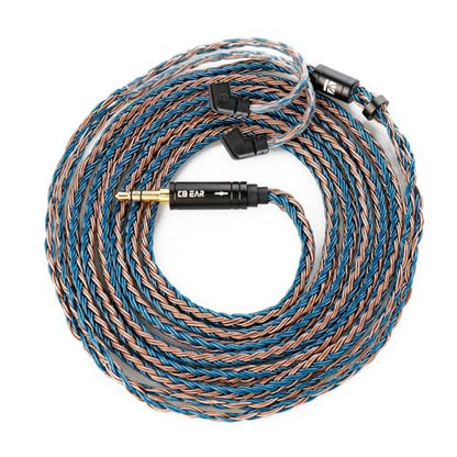 keephifi 6ft ZS10 Pro IEM Cable 3.5MM, KBEAR ST16-Plus 2m 16-Strand Silver-Plated Upgrade Braided Headphone Extension Cable Gold-Plated Plug for KZ Edx Pro/Castor/DQS/ZAS/AS16/AS16 PRO/PR1 - color: BrownBlue, style: 3.5 QDC