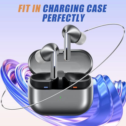 Ear Tips for Galaxy Buds3 Pro - Memory Foam Replacement Earbuds for Samsung Buds 3 Pro, Compatible with Samsung Galaxy Buds 3 Pro Accessories, XL/L/M (3 Pairs) (Whitegrey)