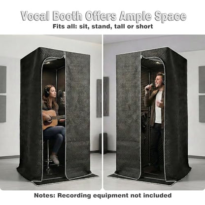 Portable Vocal Booth, 720° Echo-Free Recording Studio, Pro Black | Detachable，Delivers clean dry vocal audio, Perfect for podcasting music, Ideal pro studio gear