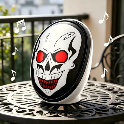 Portable Bluetooth Speaker, 5W Loud Stereo Sound, Horror Ghost LED Speaker | Halloween Skull Speaker with Flash Lights, Mini Wireless Speaker, TWS Pairing, Support TF Card, USB Cable for Party Holiday