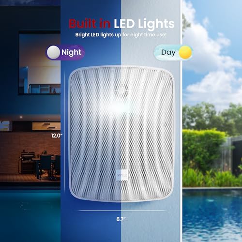 Pyle Outdoor 5.25" Wireless Bluetooth Speaker - 2-Way Waterproof Weatherproof Wall/Ceiling Mounted Dual Speakers with Heavy Duty Grill, Universal Mount, for Patio and Indoor Use (Pair) - color: White