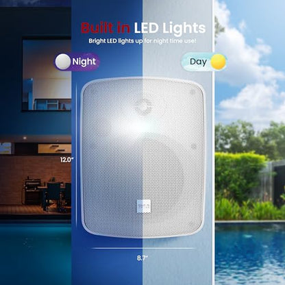 Pyle Outdoor 5.25" Wireless Bluetooth Speaker - 2-Way Waterproof Weatherproof Wall/Ceiling Mounted Dual Speakers with Heavy Duty Grill, Universal Mount, for Patio and Indoor Use (Pair) - color: White