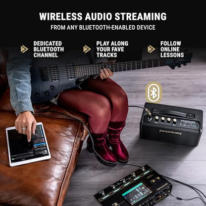 HeadRush FRFR-GO 30W Portable Electric Guitar Amplifier for Modellers | Portable Full-Range Flat-Response Speaker with Bluetooth, Rechargeable Battery for Multi-FX and Amp Modeling Pedals - size: 3-inch