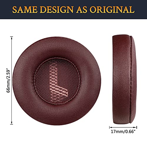 SOULWIT Replacement Ear Pads for JBL Live 400BT/Live 400 BT On-Ear Wireless Headphones, Earpads Cushions with Softer Protein Leather, Noise Isolation Foam - Red - color: Red