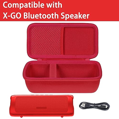 co2CREA Hard Case for BolaButty X-GO C27C Bluetooth Speaker Speaker,Red | Travel Protective Storage Bag with Mesh Pocket & Handle, Shockproof EVA Shell and Soft Lining - color: Red