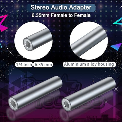 3 Pack 3.5mm Female to Female Audio Adapter, 1/8" TRRS Stereo Adapter, Gold Plated Connectors, for Mobile Phones, Tablets, Car Audio, Speakers - style: F to F