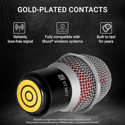 SE ELECTRONICS V7-MC1-X-BLK V7 X Mic Capsule for Shure Wireless System, Black | DMC7 X dynamic capsule with neodymium magnets and all-metal chassis for Shure transmitters, vocals and live performance - color: Shure - Instrument - Black, style: MC1 = Shure