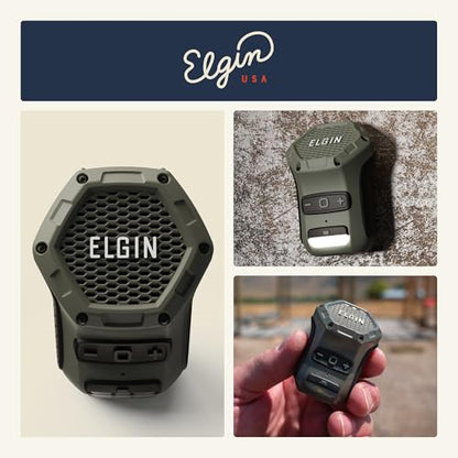 Elgin Thumper Mini Wearable Bluetooth Speaker, 35-Hour Battery Life, 50 ft Wireless Range, Water-Resistant, Magnetic Mount & Clip-On Design with LED Work Light for Jobsite, Outdoor & Everyday Use | 50 ft Wireless Range, 35-Hour Battery Life, Magnetic Moun