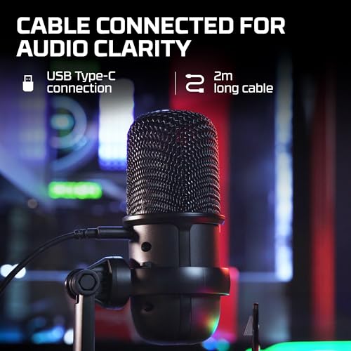 HyperX SoloCast – USB Condenser Gaming Microphone, for PC, PS4, PS5 and Mac, Tap-to-Mute Sensor, Cardioid Polar Pattern, great for Streaming, Podcasts, Twitch, YouTube, Discord,Black - size: SoloCast