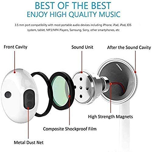 2 Pack Wired Earbuds in-Ear Headphones, Wired Headphones with 3.5mm Earphones[MFi Certified] with Microphone Volume Control Compatible with iPhone,iPad,iPod,Computer,Android Most 3.5mm Audio Devices