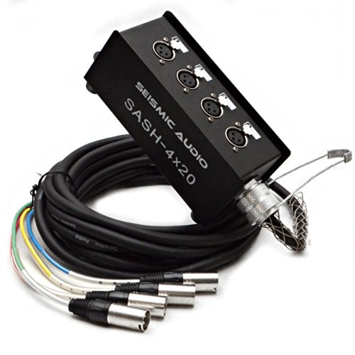 Seismic Audio - SASH-4x20 - 4 Channel XLR Send Sub Snake Cable - 20 Feet - size: 20 Feet - 4 Channel