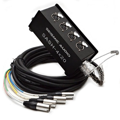 Seismic Audio - SASH-4x20 - 4 Channel XLR Send Sub Snake Cable - 20 Feet - size: 20 Feet - 4 Channel