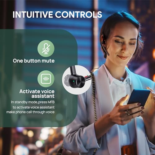 Yealink Bluetooth Headset BH71,Wireless Bluetooth Earpiece with 4 Noise Canceling Microphones,Teams&Zoom Certified,Mute Function,Connect to Cell Phone/Laptops,No Dongle | Yealink BH71 Bluetooth Headset Wireless Bluetooth Earbud with 4 Noise Canceling Micr
