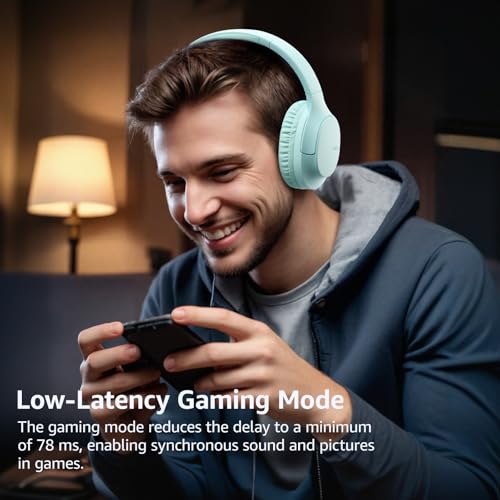 TOZO HA1 70H Over Ear Wireless Headphones Bluetooth 5.4 Foldable Headset | Deep Bass Stereo Sound, 32 Custom EQ Modes, Control Via Button, 78ms Low-Latency, Clear Call, Ideal For Travel Daily Use - color: Green