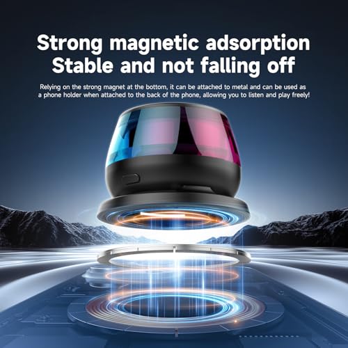 Wireless Mini Bluetooth Magnetic Speaker， Enhanced Bass and High Definition Sound, Portable Design, for iPhone, iPad,Nexus,Laptops and More