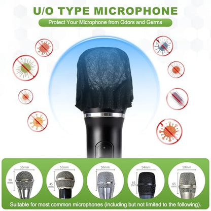 MECCANIXITY 240 Pcs Disposable Microphone Cover Mic Cover (Blue) - color: Blue
