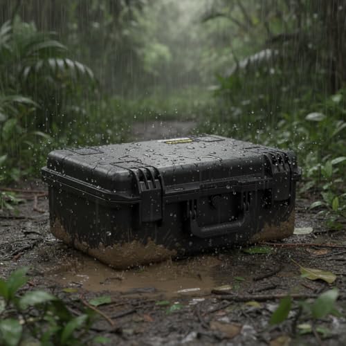 MEIJIA Premium Waterproof Large Hard Camera Case,Hard Protective Case with customizable fit foam,Full Protection with Light&Convenient Design,Elegant Black (21.2"x16.0"x8.3") - size: 21.2"x16.0"x8.3"