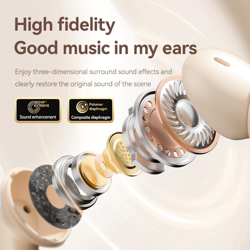 Wireless Earbuds, Bluetooth 5.4 Headphones Stereo Bass with Noise Cancelling Mic, Playtime in Ear Ear Buds with LED Power Display Charging Case, IPX7 Waterproof , for Sports Work Gaming (white) - color: White