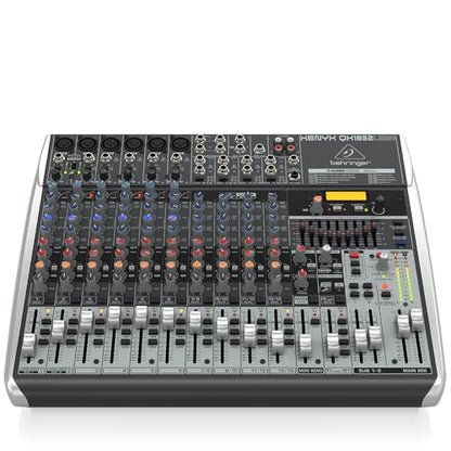 Behringer XENYX QX1832USB Premium 18-Input 3/2-Bus Mixer with XENYX Mic Preamps and Compressors, Klark Teknik Multi-FX Processor, Wireless Option and USB/Audio Interface