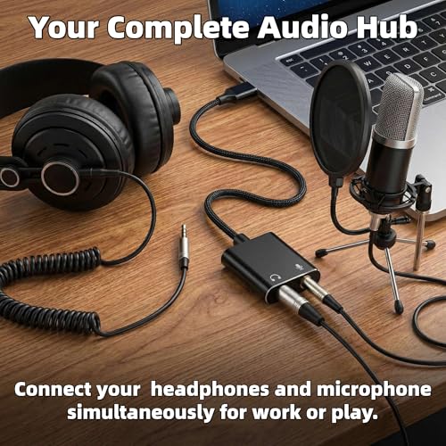 Universal USB Audio Adapter with 3.5mm Combo Jack - for PC, Laptop, Mac, PS5, PS4 & More (Windows/Mac/Linux Compatible)(AA-01)