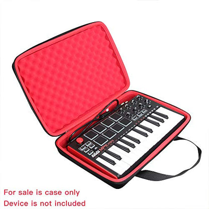 Hermitshell Hard Travel Case for Professional MPK Mini MK3 25 Key USB MIDI Keyboard Controller (Black+Red) - color: Black+Red