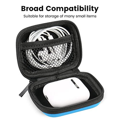 Earphone case, RISETECH Earbud Carrying Case Holder Hard EVA Headphone Small Zipper Pouch Compatible with Beats Fit Pro, TOZO A1, Bose Soundsport, EarPods, AirPods, Sony Wired Earbuds with Clip -Blue - color: Blue