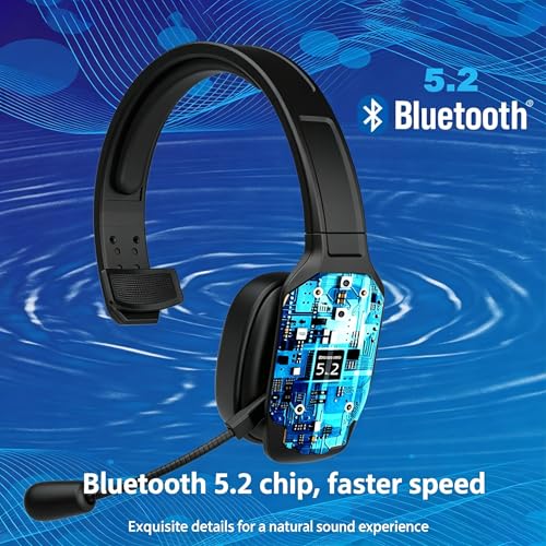 Black Single Ear Bluetooth Headset, Lightweight Comfort Business Earpiece with Noise Canceling Mic, Hands-Free Mono Headphone for Office, Driving, Conference Calls - color: Black