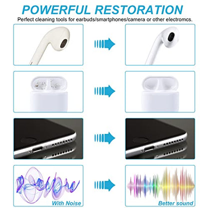 Airpod Cleaner Kit for Airpods Pro 1 2 3 | Portable ear wax cleaner with soft brush fits AirPods, earbuds and phone charging ports