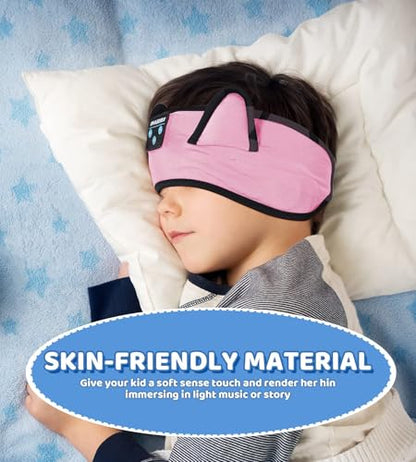 KIDSBAND Kids Headphones, Bluetooth Headphones for Kids with Wired Playback 3.5 MM Jack for School,Foldable Cat Ear Headset for Girls Boys Children,Kindle Tablet Cellphones Airplane Travel - color: Pink