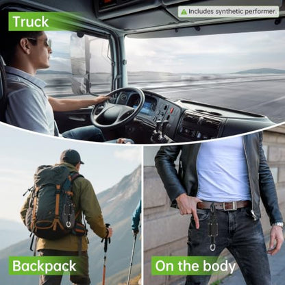 CB Mic Holder Retractable, Swivel Microphone Hanger for Truck Drivers | 31.5" steel cable auto-retracts. 360° swivel hook.Tool-Free.Smooth consistent retraction.D-rings & clip included.