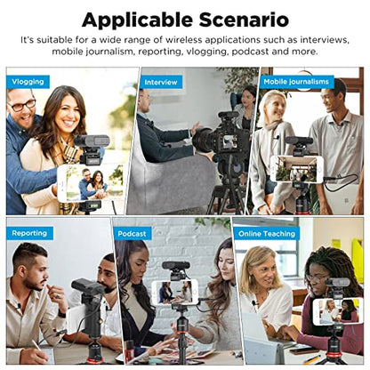 BOYA 2.4GHz Wireless Lavalier Microphone System WM4 PRO K2 Mini Lapel Clip on Mic for Smartphone Canon Nikon Sony DSLR Camera iOS for vlog Live Streaming Interview Commentary Record Dual TXS & One RX - size: BY-WM4 PRO K2