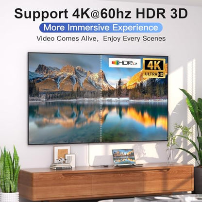 HDMI Switch 1 in 2 Out 4k@60hz, HDMI Switch 2 in 1 Out with LED Indicators/HDMI Splitter 2 in 1 Out Black/HDMI Switcher Support 4K 3D HDR for Xbox PS5/4/3/Blu-Ray TV/Player/Laptop PC - color: BLACK