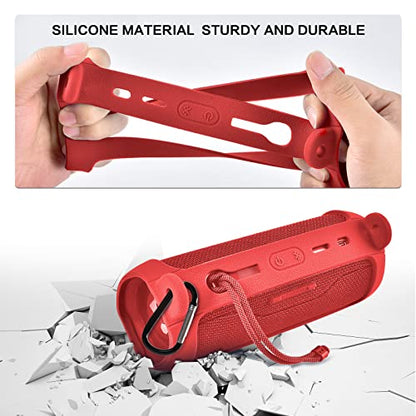Comecase Silicone Case for JBL FLIP 6 Waterproof Portable Bluetooth Speaker - color: Red