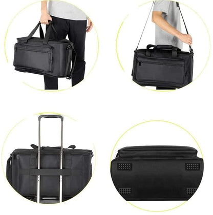DJ Gig Bag for Music Equipment, Cables, Laptops, and Gear – DJ Equipment Bag with Shoulder Strap and Trolley Strap for Travel - Complete with Accessories Organizer Travel Case