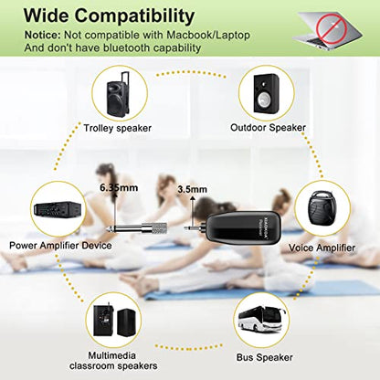 Wireless Microphone Headset,UHF Head Mic Speaker System for Fitness | USB-C Charging, Headset Microphones for Voice Amplifier Speaker, with LED Digital Display, for Teaching Instructor Tour Guide