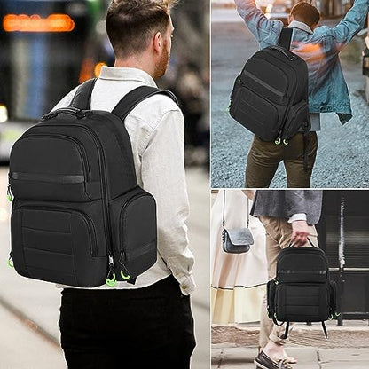 PGmoon Console Backpack Compatible with Playstation 5/PS5 Slim/PS5 Pro | Travel Carrying Case Bag with Protective Liner, Fits 15.6" Laptop, Controllers and Most Gaming Accessories (Patent Design) - color: Green