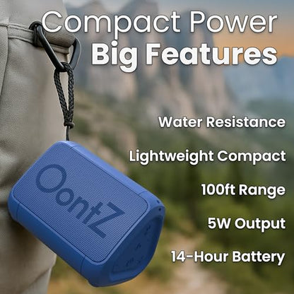 OontZ Angle Solo Compact Bluetooth Speaker, 14-Hour Playtime, Blue - color: Blue