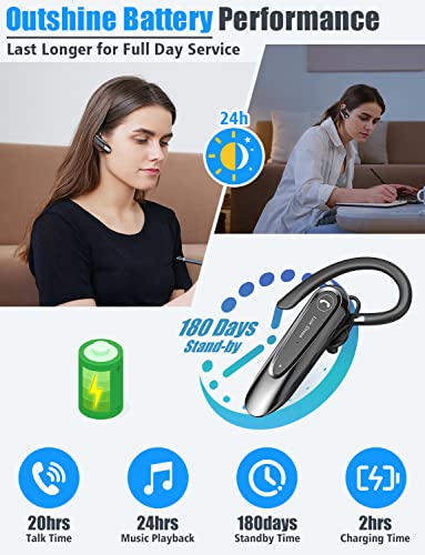 Link Dream Bluetooth Earpiece for Cell Phone with Mute - size: 1 Pack