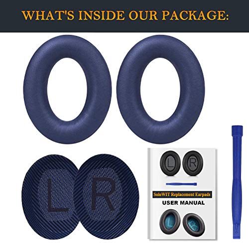 Replacement Earpads Cushions for Bose QuietComfort 35 (QC35) & Quiet Comfort 35 II (QC35 ii) Headphones, Ear Pads with Softer Leather, Noise Isolation Foam, Added Thickness (Midnight Blue) - color: Midnight Blue