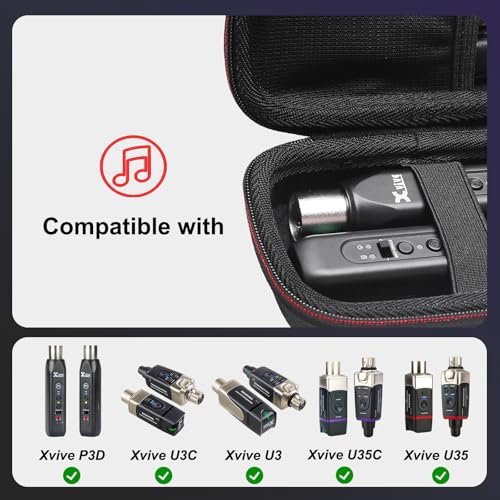 LTGEM Case for Xvive P3/P3D Bluetooth Audio Receiver | Hard EVA Shell, Water-Resistant, Shock Protection, Scratch-Resistant Interior, Portable Travel Storage Case Only