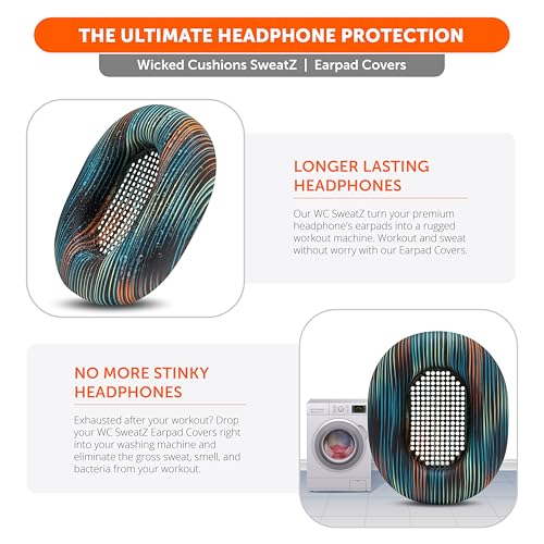 WC SweatZ XM5 - Patented Earpad Sweat Covers for Sony WH1000XM5 by Wicked Cushions | Full 360 Earpad Protection | Sweatproof & Easily Washable | The Simulation - color: The Simulation