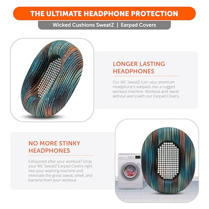 WC SweatZ XM5 - Patented Earpad Sweat Covers for Sony WH1000XM5 by Wicked Cushions | Full 360 Earpad Protection | Sweatproof & Easily Washable | The Simulation - color: The Simulation